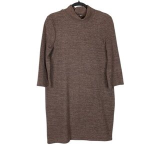 Zara brown mockneck sweater dress
